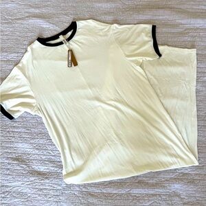 SKIMS Cream and Black Maxi Dress